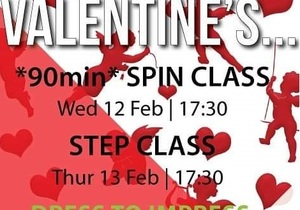 Valentine's 90 Minute Spin & Step Class