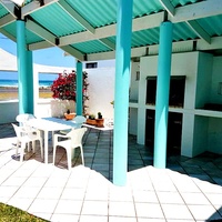Barbecue area with ocean view.