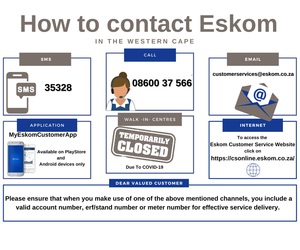 How to contact Eskom in the Western Cape