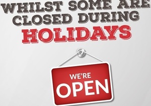 Open During The Holiday Season!