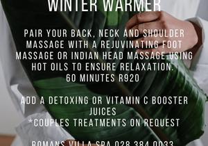 Spa Winter Warmers at Romans Villa Boutique Guest House