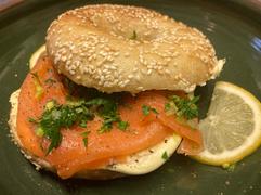 Baigel, Mascarpone and Smoked Salmon Trout
