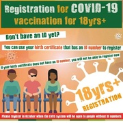 REGISTRATION FOR COVID-19 VACCINATION FOR 18YRS+