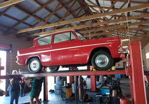 Full exhaust on this beautifully kept Anglia