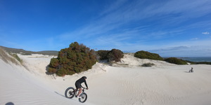 Flying down the dunes safely