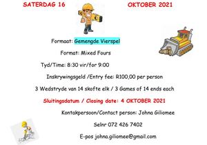 16 Oktober 2021: Rolbal Toernooi / Bowls Tournament