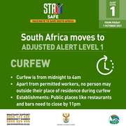SOUTH AFRICA MOVES TO ADJUSTED ALERT LEVEL 1