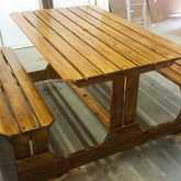 Wooden Table and Bench - Overstrand Kaste - Xplorio™ Kleinmond