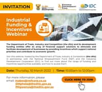 10 March 2022: Industrial Funding and Incentives Webinar