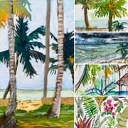 Pastel Palm Trees Art on Display in Stanford