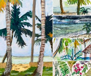Pastel Palm Trees Art on Display in Stanford