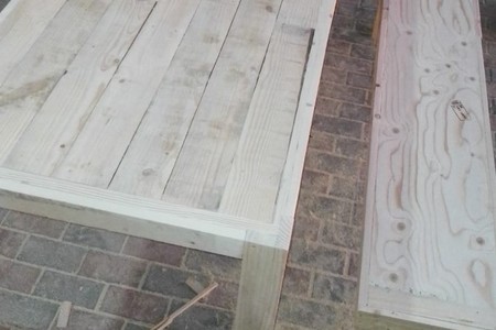 Rough finished pallet table