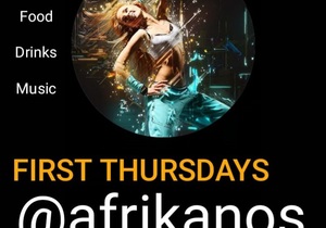 First Thursdays at Afrikanos: Art, Food, Drinks and Music!