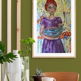 West coast girl with fish Sold by Annalene van der Colff - Gallery Art by Annalene - Xplorio™ Gansbaai