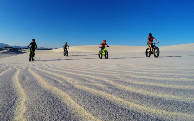 Enjoy a 7km mostly downhill ride on the soft silky sand