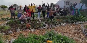 Community/Training Garden - students in the garden.