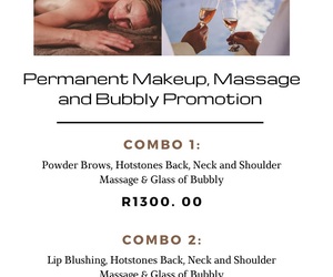 Permanent Makeup, Massage and Bubbly Promotion