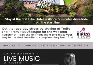 Stay at Trail's End for the Bikes2Blossoms!