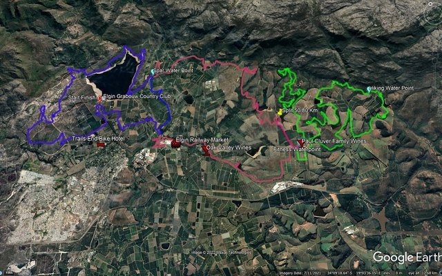 Routes and Elevation 3 - Trail's End - Xplorio™ Grabouw