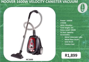New: HOOVER 1600W Velocity Canister Vacuum
