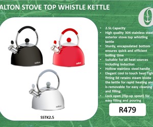New: Salton Stove Top Whistle Kettle