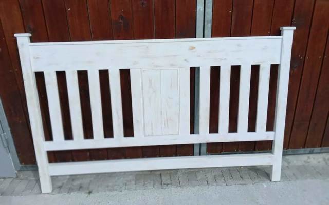 Distressed White Headboard