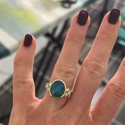 Opal and Diamond Engagement Ring