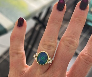Opal and Diamond Engagement Ring