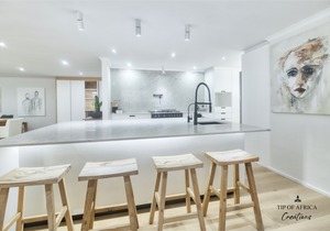 Project Completed in Struisbaai: S9 White Sprayed With Oak Accents