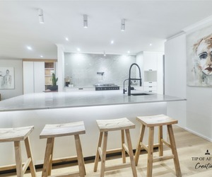 Project Completed in Struisbaai: S9 White Sprayed With Oak Accents