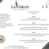 Menu - La Galerie - Xplorio™ Pringle Bay
