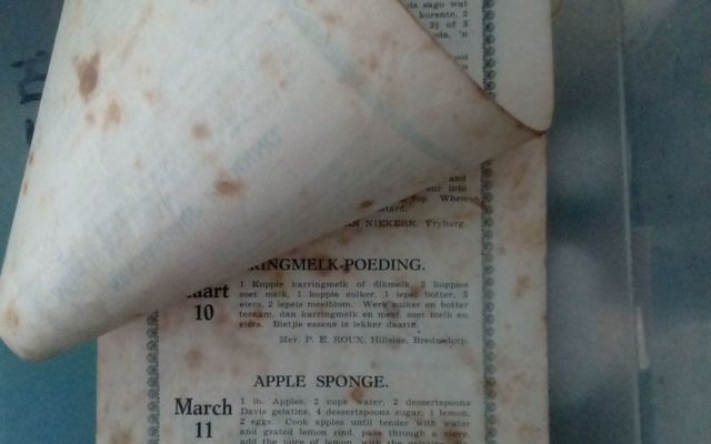 Old recipe calendar
