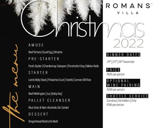 24, 25 and 26 December 2022: Christmas Dinner