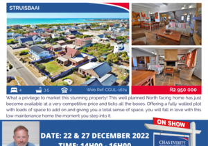 Show House in Struisbaai 22 + 27 December 2022 (R2,950,000)