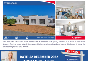 Show House in Struisbaai 22 December 2022 (R3,599,000)