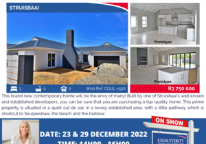 Show House in Struisbaai 23 + 29 December 2022 (R3,750,000)
