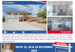 Show House in Struisbaai 22, 28 + 29 December 2022 (R3,500,000)