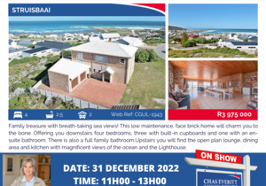 Show House in Struisbaai 31 December 2022 (R3,975,000)