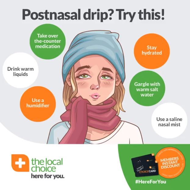 Post nasal drip clearance symptoms